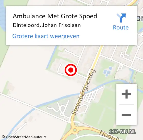 Locatie op kaart van de 112 melding: Ambulance Met Grote Spoed Naar Dinteloord, Johan Frisolaan op 9 september 2015 21:12