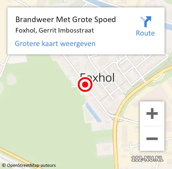 Locatie op kaart van de 112 melding: Brandweer Met Grote Spoed Naar Foxhol, Gerrit Imbosstraat op 10 september 2015 00:19