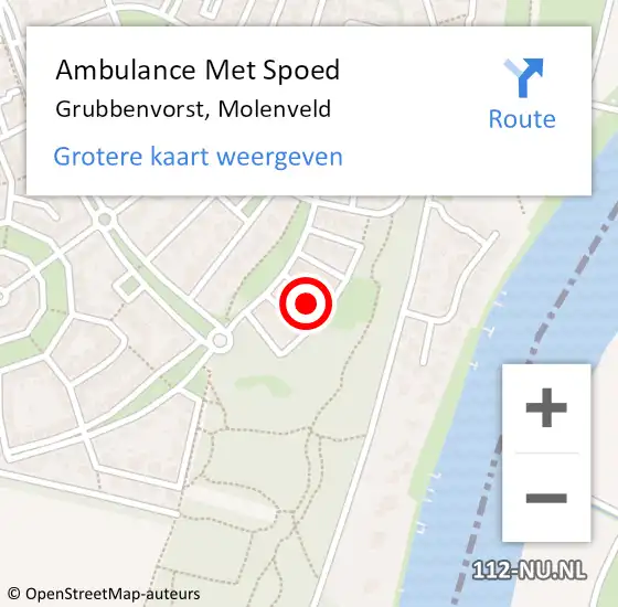 Locatie op kaart van de 112 melding: Ambulance Met Spoed Naar Grubbenvorst, Molenveld op 20 november 2013 05:10