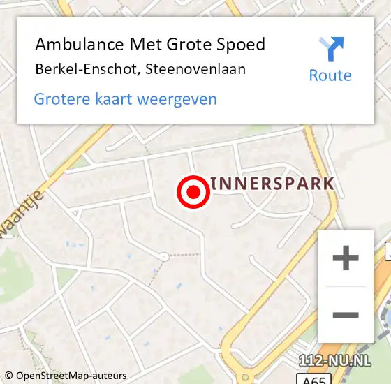 Locatie op kaart van de 112 melding: Ambulance Met Grote Spoed Naar Berkel-Enschot, Steenovenlaan op 10 september 2015 03:24