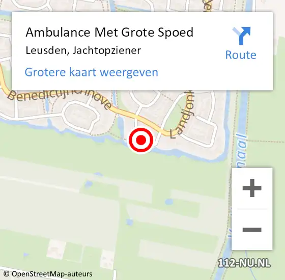 Locatie op kaart van de 112 melding: Ambulance Met Grote Spoed Naar Leusden, Jachtopziener op 10 september 2015 05:02