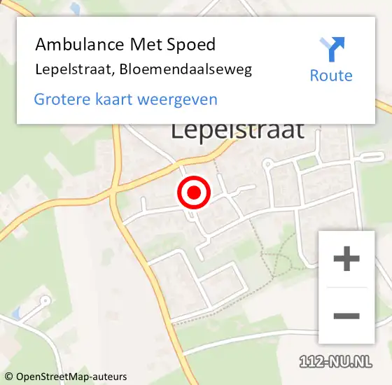 Locatie op kaart van de 112 melding: Ambulance Met Spoed Naar Lepelstraat, Bloemendaalseweg op 20 november 2013 05:49