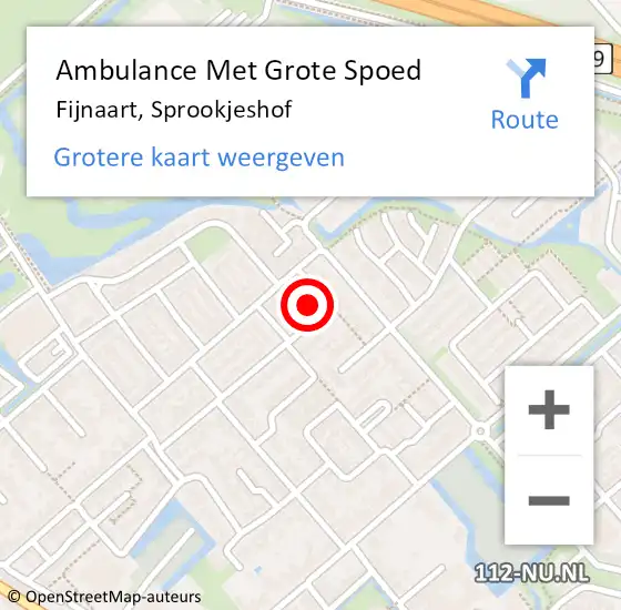 Locatie op kaart van de 112 melding: Ambulance Met Grote Spoed Naar Fijnaart, Sprookjeshof op 10 september 2015 07:37