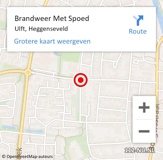 Locatie op kaart van de 112 melding: Brandweer Met Spoed Naar Ulft, Heggenseveld op 10 september 2015 18:42