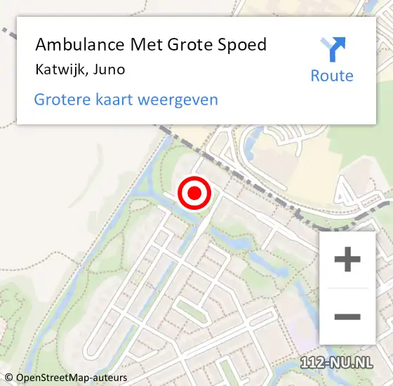 Locatie op kaart van de 112 melding: Ambulance Met Grote Spoed Naar Katwijk, Juno op 10 september 2015 18:55