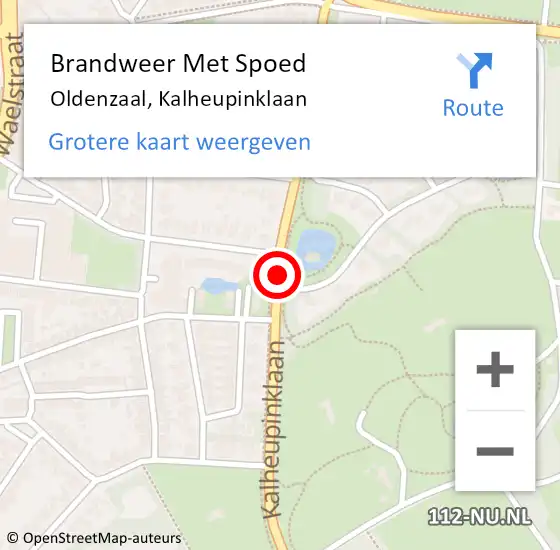 Locatie op kaart van de 112 melding: Brandweer Met Spoed Naar Oldenzaal, Kalheupinklaan op 10 september 2015 19:28