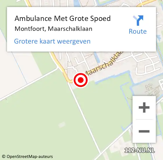 Locatie op kaart van de 112 melding: Ambulance Met Grote Spoed Naar Montfoort, Maarschalklaan op 10 september 2015 23:22