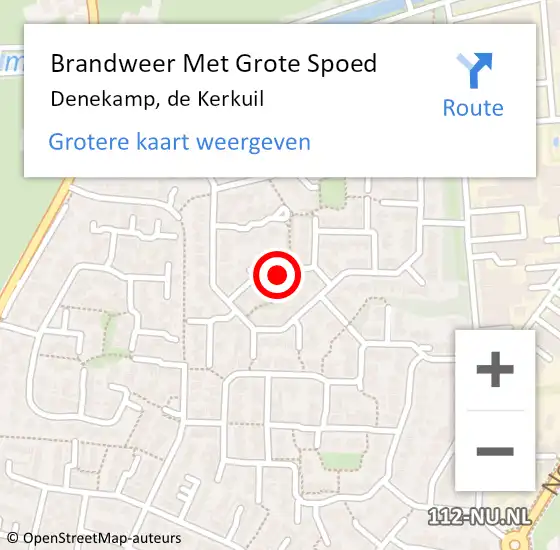 Locatie op kaart van de 112 melding: Brandweer Met Grote Spoed Naar Denekamp, de Kerkuil op 10 september 2015 23:55