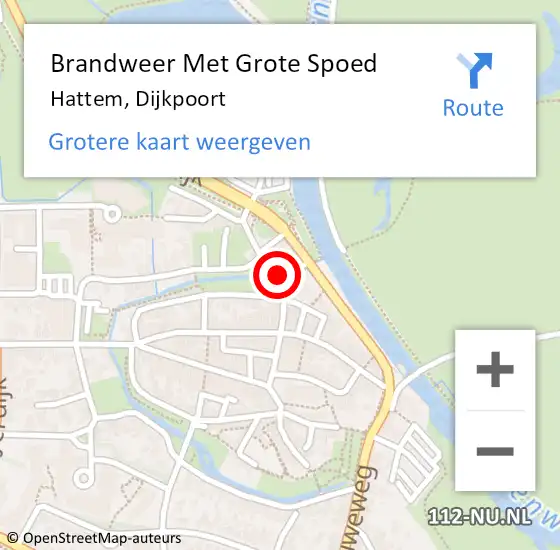 Locatie op kaart van de 112 melding: Brandweer Met Grote Spoed Naar Hattem, Dijkpoort op 11 september 2015 03:15