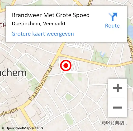 Locatie op kaart van de 112 melding: Brandweer Met Grote Spoed Naar Doetinchem, Veemarkt op 11 september 2015 05:31