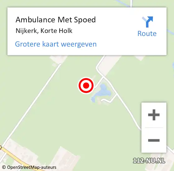 Locatie op kaart van de 112 melding: Ambulance Met Spoed Naar Nijkerk, Korte Holk op 11 september 2015 06:03