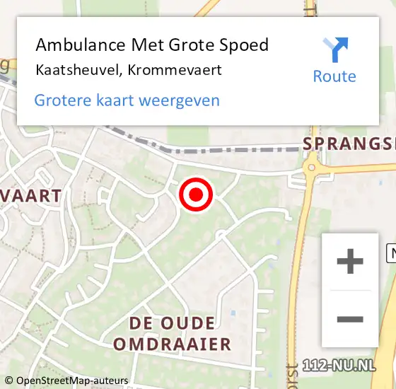 Locatie op kaart van de 112 melding: Ambulance Met Grote Spoed Naar Kaatsheuvel, Krommevaert op 11 september 2015 08:11