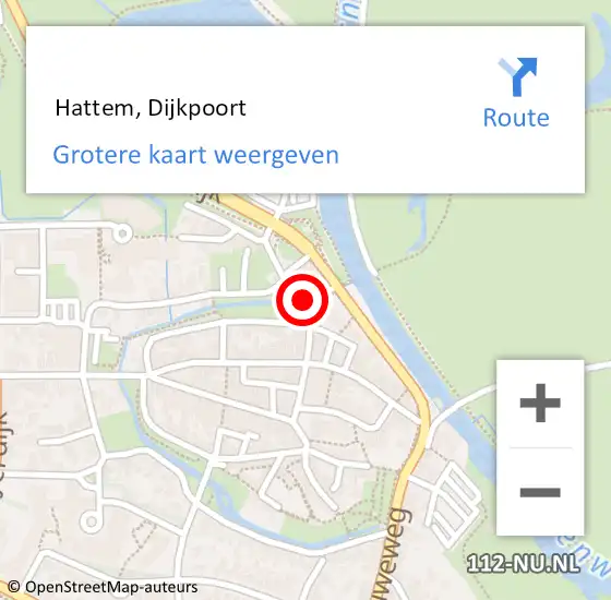 Locatie op kaart van de 112 melding:  Hattem, Dijkpoort op 11 september 2015 09:30