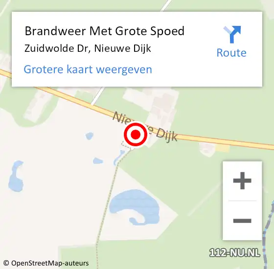 Locatie op kaart van de 112 melding: Brandweer Met Grote Spoed Naar Zuidwolde Dr, Nieuwe Dijk op 20 november 2013 08:34