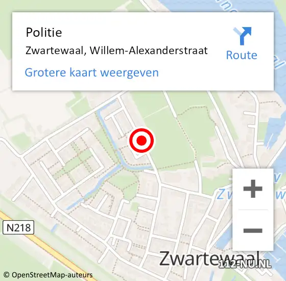 Locatie op kaart van de 112 melding: Politie Zwartewaal, Willem-Alexanderstraat op 20 november 2013 08:52