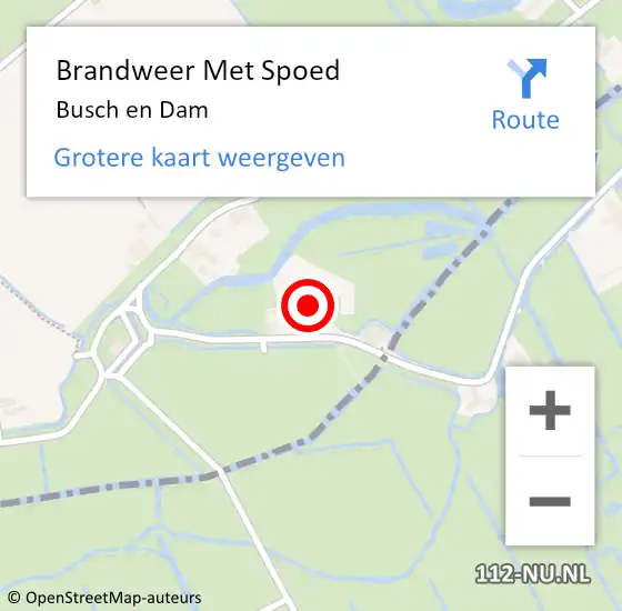 Locatie op kaart van de 112 melding: Brandweer Met Spoed Naar Busch en Dam op 11 september 2015 16:24