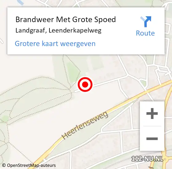 Locatie op kaart van de 112 melding: Brandweer Met Grote Spoed Naar Landgraaf, Leenderkapelweg op 11 september 2015 18:22