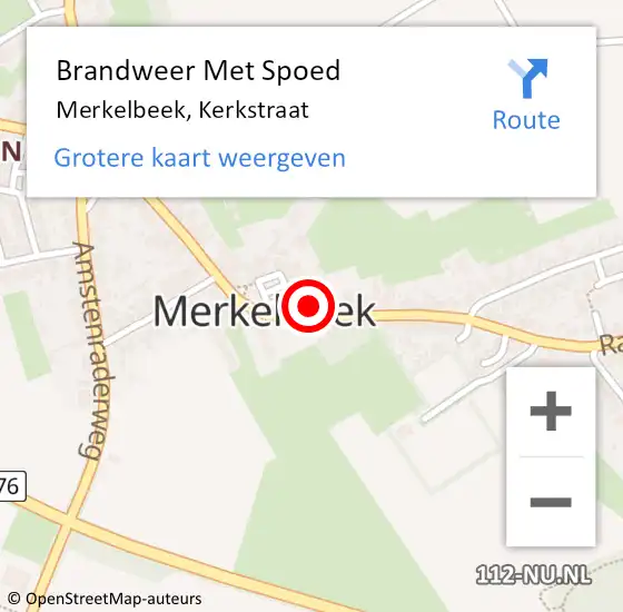 Locatie op kaart van de 112 melding: Brandweer Met Spoed Naar Merkelbeek, Kerkstraat op 11 september 2015 19:23