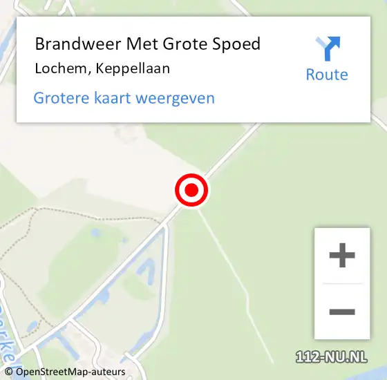 Locatie op kaart van de 112 melding: Brandweer Met Grote Spoed Naar Lochem, Keppellaan op 11 september 2015 19:39