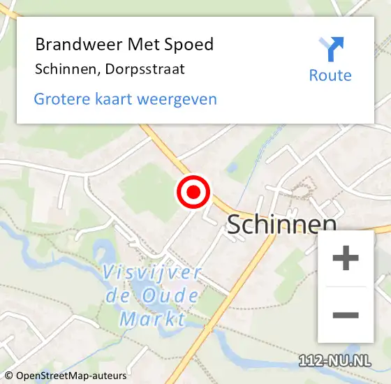 Locatie op kaart van de 112 melding: Brandweer Met Spoed Naar Schinnen, Dorpsstraat op 11 september 2015 20:50