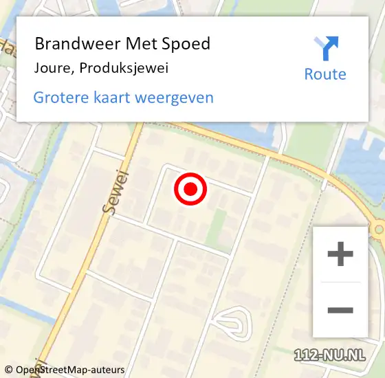 Locatie op kaart van de 112 melding: Brandweer Met Spoed Naar Joure, Produksjewei op 11 september 2015 22:14