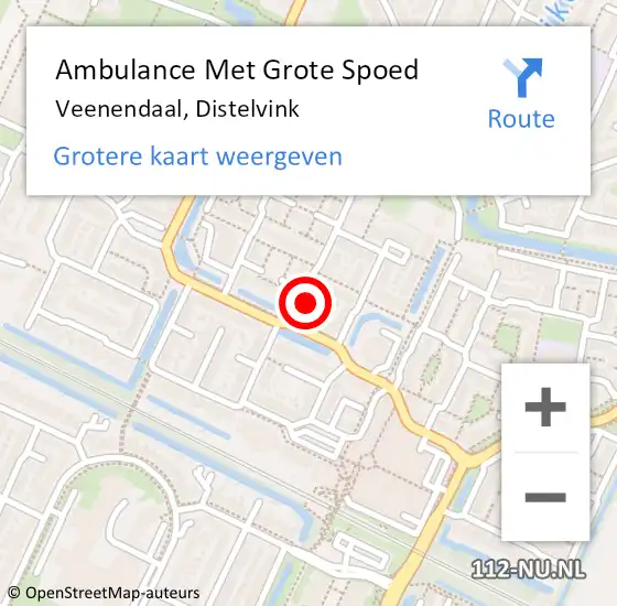 Locatie op kaart van de 112 melding: Ambulance Met Grote Spoed Naar Veenendaal, Distelvink op 12 september 2015 05:43