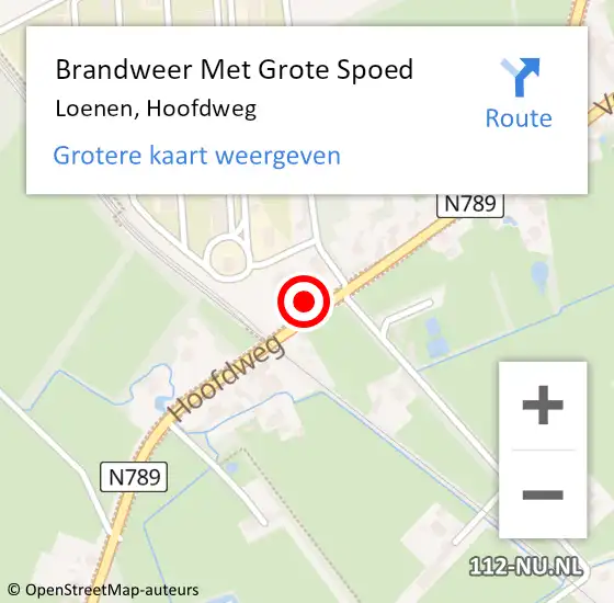 Locatie op kaart van de 112 melding: Brandweer Met Grote Spoed Naar Loenen, Hoofdweg op 12 september 2015 06:44