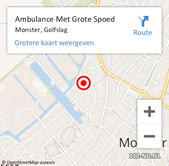 Locatie op kaart van de 112 melding: Ambulance Met Grote Spoed Naar Monster, Golfslag op 12 september 2015 06:55