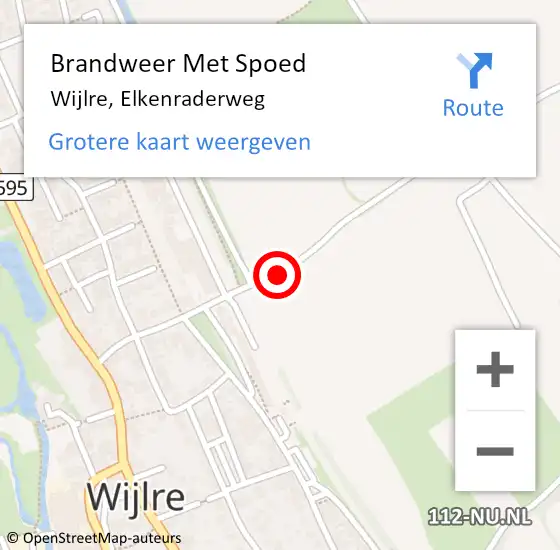 Locatie op kaart van de 112 melding: Brandweer Met Spoed Naar Wijlre, Elkenraderweg op 12 september 2015 09:21