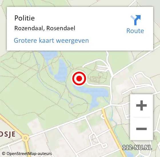 Locatie op kaart van de 112 melding: Politie Rozendaal, Rosendael op 12 september 2015 10:48