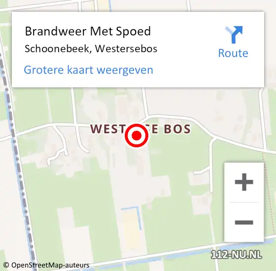 Locatie op kaart van de 112 melding: Brandweer Met Spoed Naar Schoonebeek, Westersebos op 12 september 2015 11:08