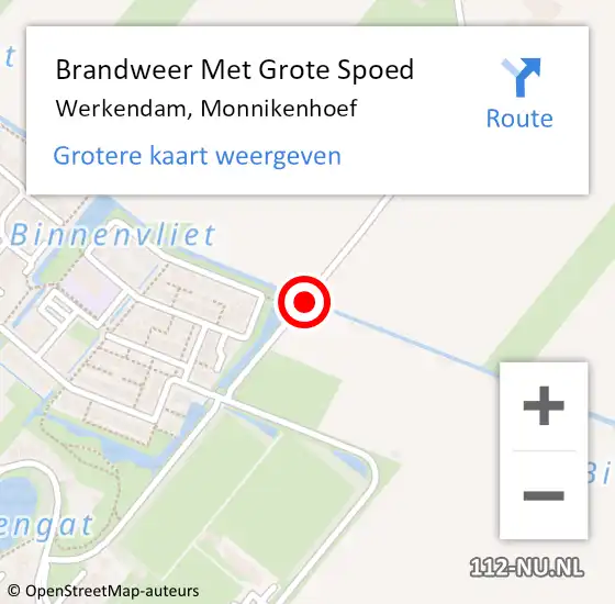 Locatie op kaart van de 112 melding: Brandweer Met Grote Spoed Naar Werkendam, Monnikenhoef op 12 september 2015 11:21