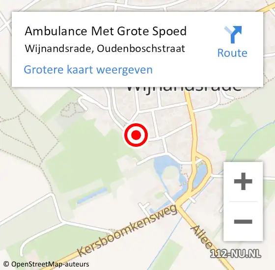 Locatie op kaart van de 112 melding: Ambulance Met Grote Spoed Naar Wijnandsrade, Oudenboschstraat op 13 september 2013 12:07