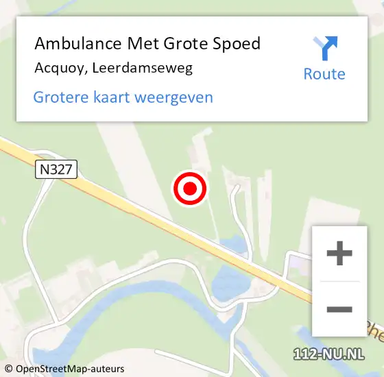 Locatie op kaart van de 112 melding: Ambulance Met Grote Spoed Naar Acquoy, Leerdamseweg op 12 september 2015 15:06