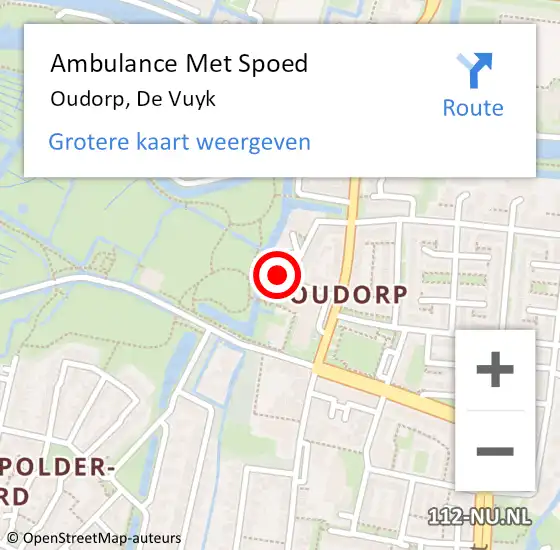 Locatie op kaart van de 112 melding: Ambulance Met Spoed Naar Oudorp, De Vuyk op 20 november 2013 10:26