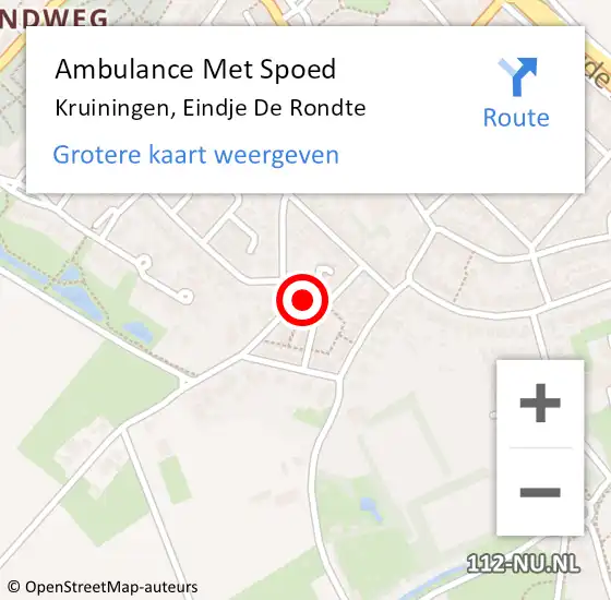 Locatie op kaart van de 112 melding: Ambulance Met Spoed Naar Kruiningen, Eindje De Rondte op 12 september 2015 20:01