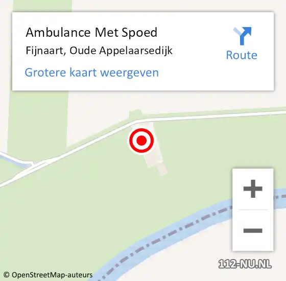 Locatie op kaart van de 112 melding: Ambulance Met Spoed Naar Fijnaart, Oude Appelaarsedijk op 12 september 2015 22:24