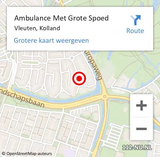 Locatie op kaart van de 112 melding: Ambulance Met Grote Spoed Naar Vleuten, Kolland op 12 september 2015 23:29