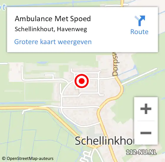 Locatie op kaart van de 112 melding: Ambulance Met Spoed Naar Schellinkhout, Havenweg op 13 september 2015 07:52