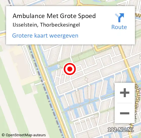 Locatie op kaart van de 112 melding: Ambulance Met Grote Spoed Naar IJsselstein, Thorbeckesingel op 13 september 2015 08:29