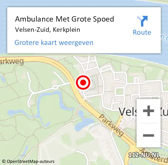 Locatie op kaart van de 112 melding: Ambulance Met Grote Spoed Naar Velsen-Zuid, Kerkplein op 13 september 2015 12:50