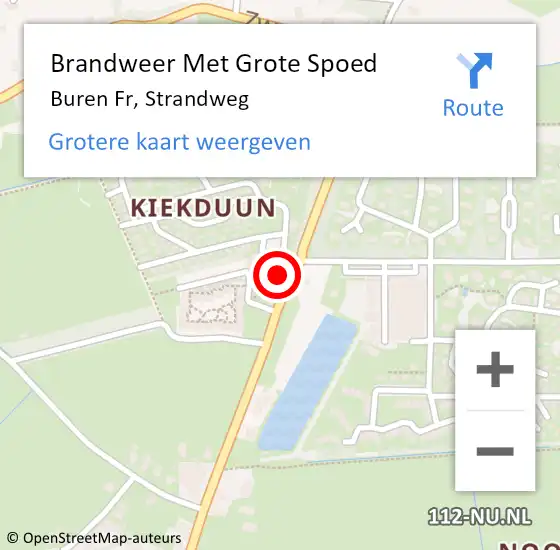 Locatie op kaart van de 112 melding: Brandweer Met Grote Spoed Naar Buren Fr, Strandweg op 13 september 2013 12:17