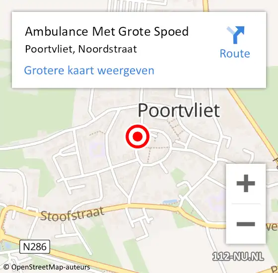 Locatie op kaart van de 112 melding: Ambulance Met Grote Spoed Naar Poortvliet, Noordstraat op 13 september 2015 22:37