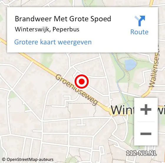 Locatie op kaart van de 112 melding: Brandweer Met Grote Spoed Naar Winterswijk, Peperbus op 14 september 2015 08:18