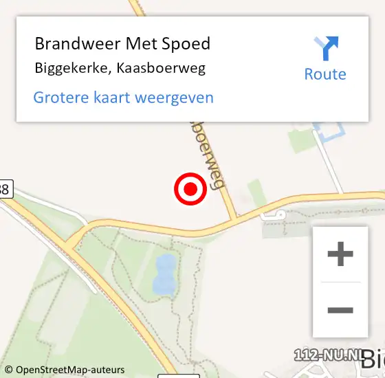 Locatie op kaart van de 112 melding: Brandweer Met Spoed Naar Biggekerke, Kaasboerweg op 14 september 2015 09:00