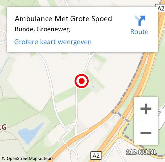 Locatie op kaart van de 112 melding: Ambulance Met Grote Spoed Naar Bunde, Groeneweg op 20 november 2013 12:54