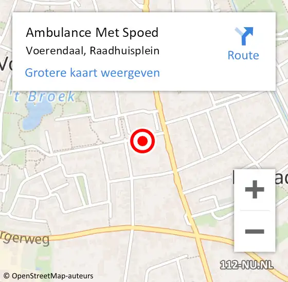 Locatie op kaart van de 112 melding: Ambulance Met Spoed Naar Voerendaal, Raadhuisplein op 20 november 2013 12:59