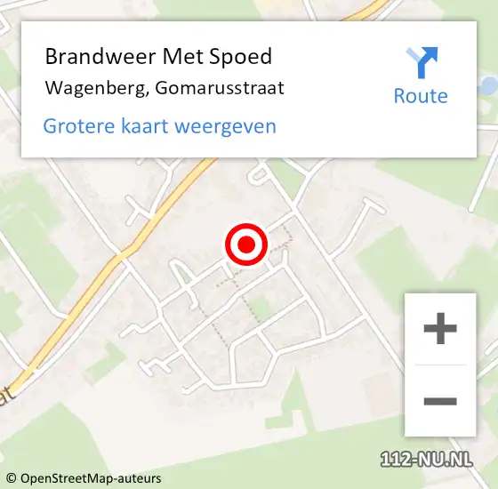 Locatie op kaart van de 112 melding: Brandweer Met Spoed Naar Wagenberg, Gomarusstraat op 20 november 2013 13:31