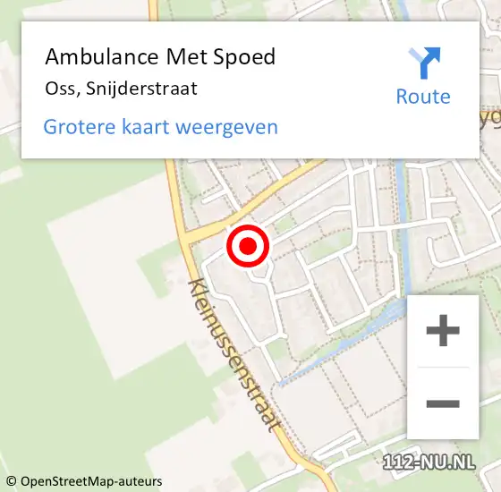 Locatie op kaart van de 112 melding: Ambulance Met Spoed Naar Oss, Snijderstraat op 20 november 2013 13:32