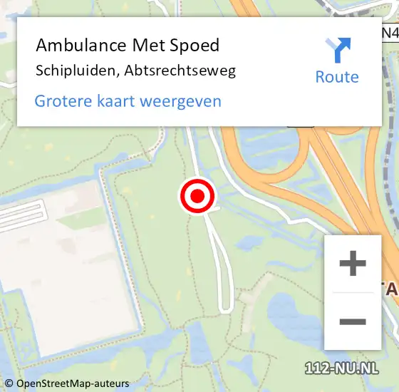 Locatie op kaart van de 112 melding: Ambulance Met Spoed Naar Schipluiden, Abtsrechtseweg op 14 september 2015 15:44